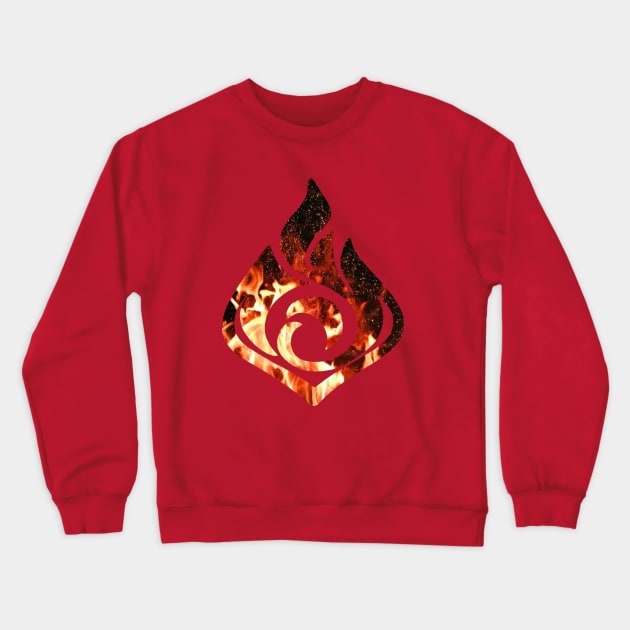 Pyro Element Genshin Impact Crewneck Sweatshirt by Basicallyimbored